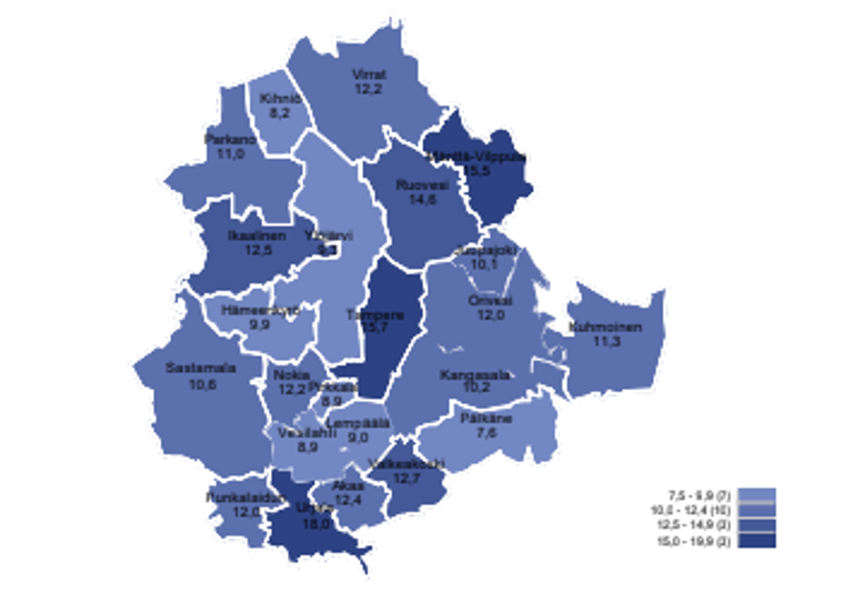 Työttömien määrä väheni Sastamalassa